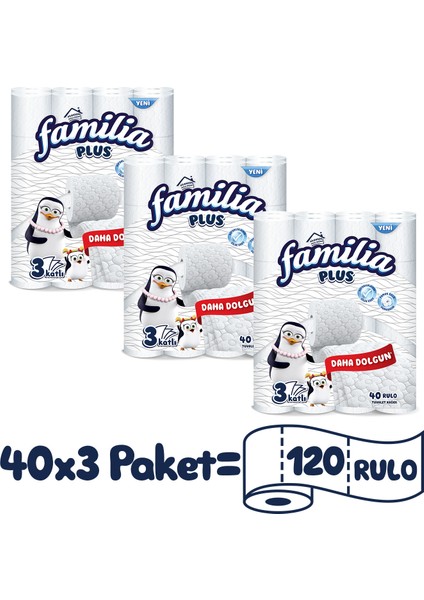 Plus Tuvalet Kağıdı 120 Rulo (40 Rulo x 3 Paket) fiyatları