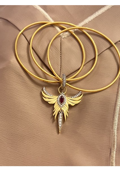 Ajda Bilezik Üç Adet 925 Ayar Gümüş Charm