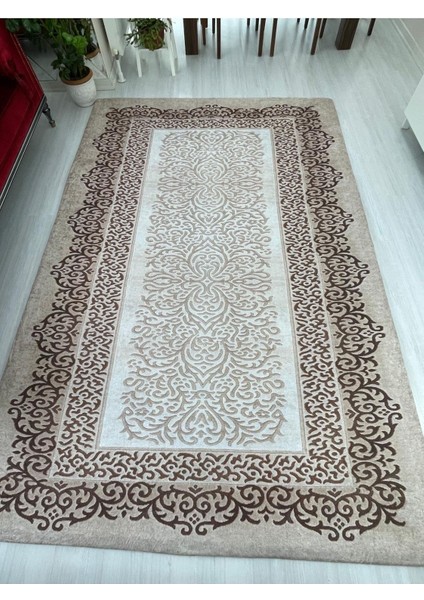 Carpet Cover Tarçın Model Ipek Kadife Lastikli Halı Örtüsü/kılıfı