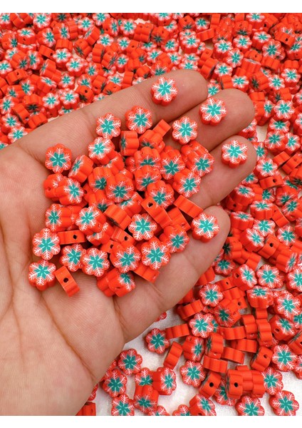 10 mm Yılbaşı Kartanesi Boncuk Kırmızı Takı Aksesuar Bead (100 Adet)