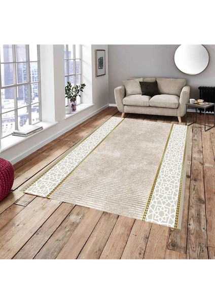 Carpet Cover Papatya Model Lastikli Halı Örtüsü Kadife