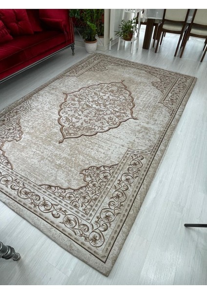 Carpet Cover Osmanlı Model Ipek Kadife Lastikli Halı Örtüsü