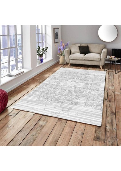 Carpet Cover Modern Desen Lastikli Kadife Halı Örtüsü