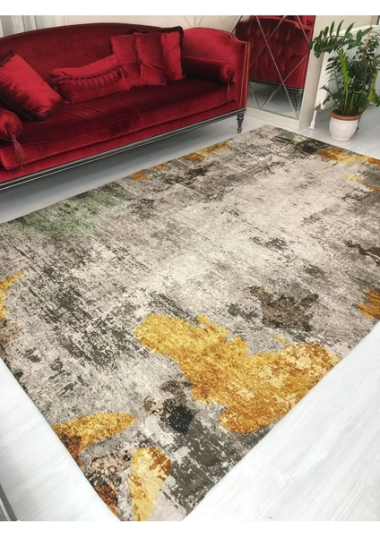 Carpet Cover Sarı Jet Model Ipek Kadife Lastikli Halı Örtüsü