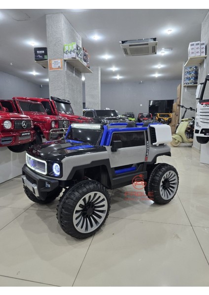 Mercedes Hummer Jeep! 12V, 4x4, Kauçuk Lastik, Kumandalı, LED Tasarım, Deri Koltuk, Beşik Modu