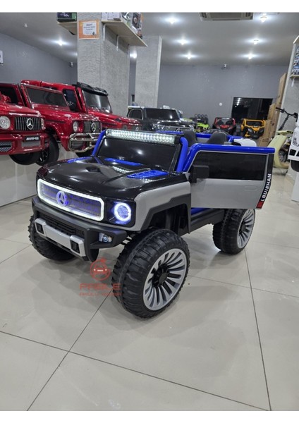 Mercedes Hummer Jeep! 12V, 4x4, Kauçuk Lastik, Kumandalı, LED Tasarım, Deri Koltuk, Beşik Modu