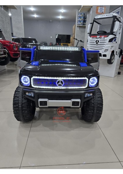 Mercedes Hummer Jeep! 12V, 4x4, Kauçuk Lastik, Kumandalı, LED Tasarım, Deri Koltuk, Beşik Modu