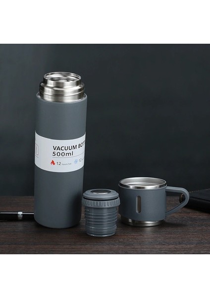 Paslanmaz Çelik Bardaklı Termos Seti 500 ml fırsatları