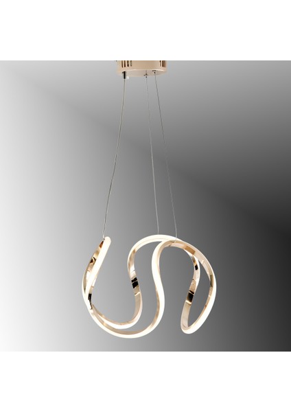 TT306-35-FSR Tt Aydınlatma Kavis Modeli Fransız Sarı Kaplama LED Avize