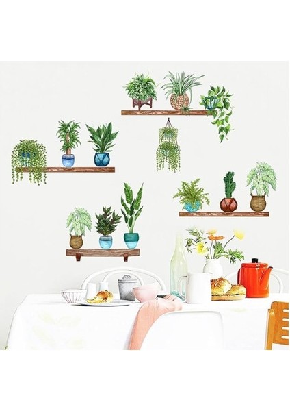 Tropikal bitkiler duvar stickerı model b fiyatları
