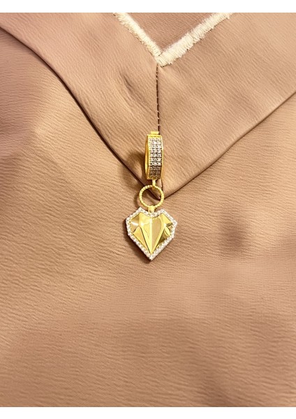 Kalp Model Ajda Bilezik 925 Ayar Gümüş Charm