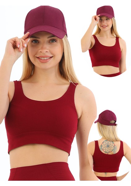 Kalın Askılı Fitilli Toparlayıcı Crop Büstiyer Kırmızı
