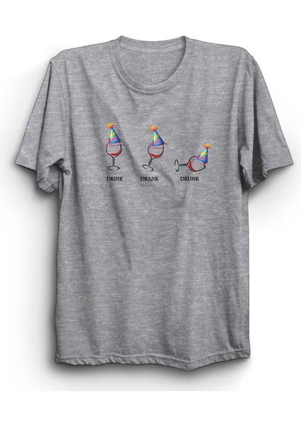 Drink Drank Drunk, Ingilizce Içmek Fiilinin Halleri, Mizah Unisex Pamuk Tişört