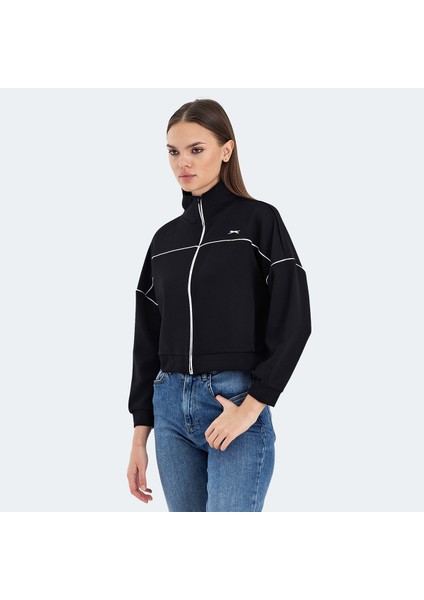 VALENCIA Kadın Oversize Sweatshirt Siyah