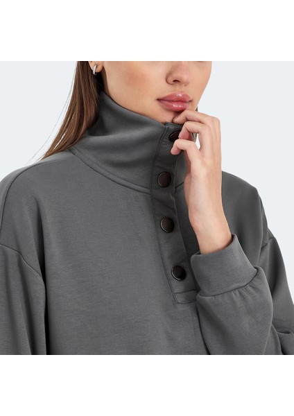 VIDAL Kadın Oversize Sweatshirt Koyu Gri fırsatları