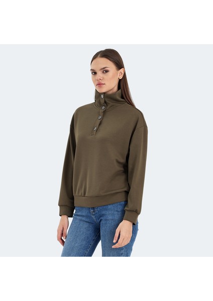 VIDAL Kadın Oversize Sweatshirt Haki