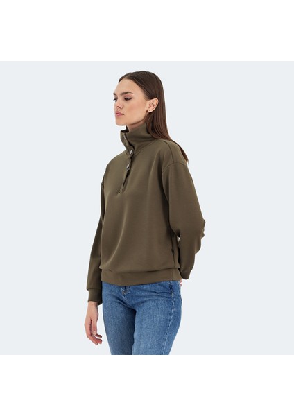 VIDAL Kadın Oversize Sweatshirt Haki modelleri