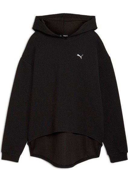 Q4 Studio Textured Kadın Siyah Kapüşonlu Sweatshirt fırsatları