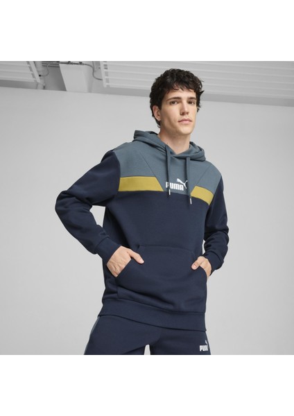 Power Colorblock Erkek Kapüşonlu Sweatshirt