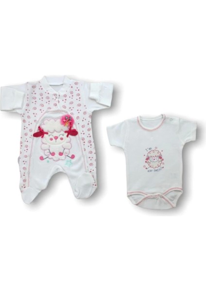 Kuzucuk Nakışlı Cotton Antibakteriyel 5li Zıbın Takımı Hastane Çıkışı