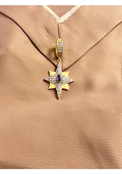 Kutup Yıldızı Model Ajda Bilezik 925 Ayar Gümüş Charm