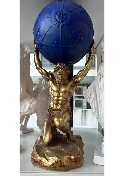 Büyük Atlas Heykel Dekoratif Obje