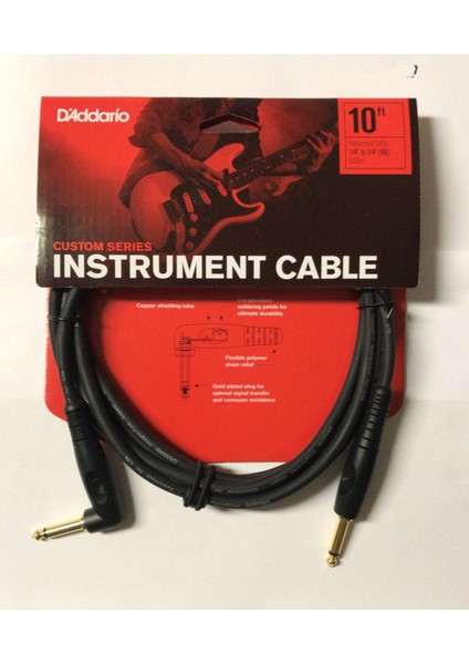PWGRA10 Gitar Kablo 10 Inch Mn 14IN Inst Cbl Ra