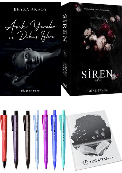 Siren Iki Emine Tavuz ve Epsilon Yayınevi Açık Yaralar ve Dikiş Izleri Beyza Aksoy 2li Set