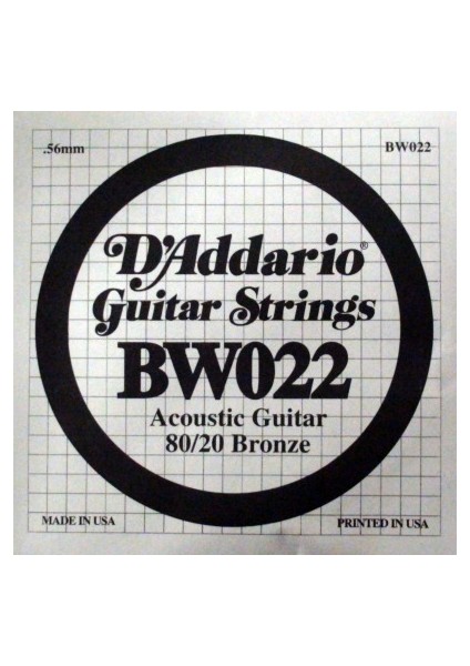 BW022 Akustik Tek Tel 80/20 Bronze Wound 022 Sol