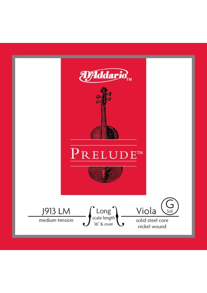 J913LM Vıola Tek Tel Prelude Long Scale 16" ve Üstü