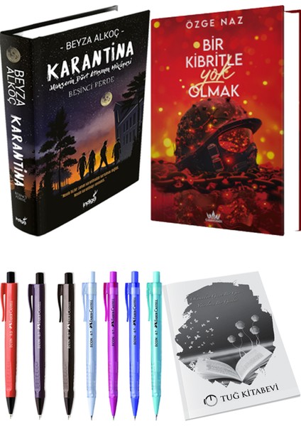 Bir Kibritle Yok Olmak 2 Ciltli Özge Naz ve Karantina 5 Ciltli Beyza Alkoç 2li Set