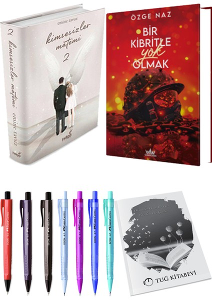 Bir Kibritle Yok Olmak 2 Ciltli Özge Naz ve Kimsesizler Matemi 2 Ciltli Emine Tavuz 2li Set