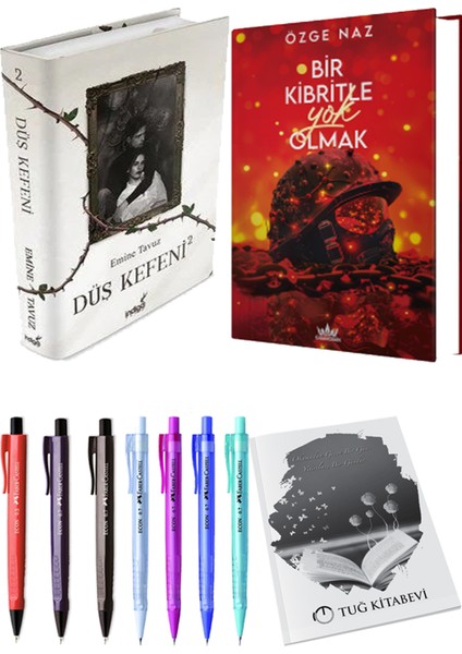 Bir Kibritle Yok Olmak 2 Ciltli Özge Naz ve Düş Kefeni 2 Ciltli Emine Tavuz 2li Set