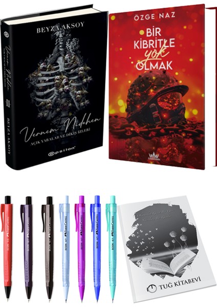 Bir Kibritle Yok Olmak 2 Ciltli Özge Naz ve Epsilon Vernem Nidahen Ciltli Beyza Aksoy 2li Set