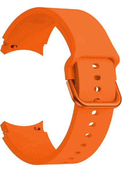 Samsung Galaxy Watch 4 44MM İçin Kordon Solid Silicone Band Turuncu