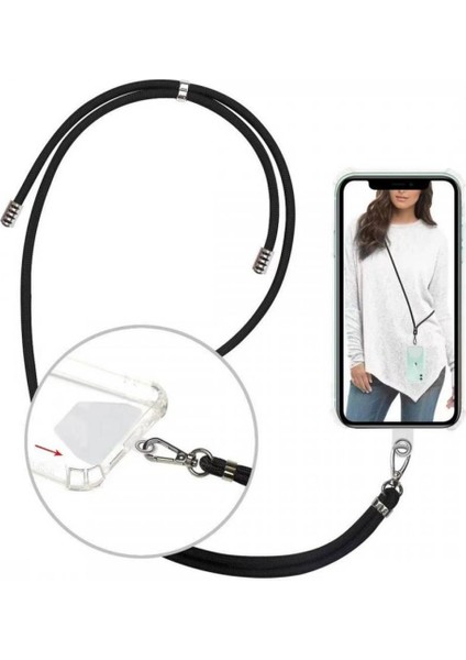 Xiaomi Mi 14 Pro İp Askılı Şeffaf Silikon Kılıf Siyah fırsatları