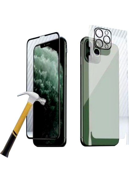 Caısles Apple iPhone Xs Max Uyumlu Ön-Arka-Kamera Set Matte Full Body 3in1 Nano Ekran Koruyucu