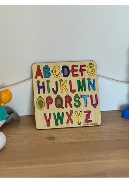 Alfabe Harfler Bul Tak Puzzle Montessori Oyun, Eğitici Oyuncak, Montessori Eğitim Oyuncak