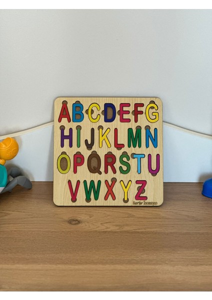 Alfabe Harfler Bul Tak Puzzle Montessori Oyun, Eğitici Oyuncak, Montessori Eğitim Oyuncak