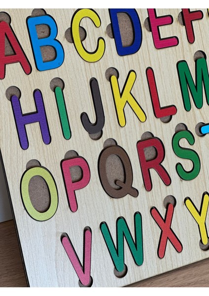 Alfabe Harfler Bul Tak Puzzle Montessori Oyun, Eğitici Oyuncak, Montessori Eğitim Oyuncak