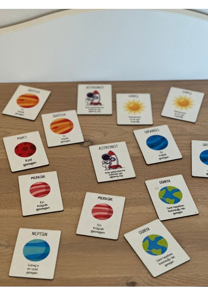 Gezegenler Eşleme Kartı Ahşap Oyun, Eğitici Oyuncak, Montessori Eğitim Oyuncak Oyuncak