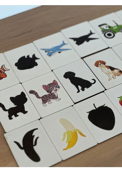 Gölge Eşleme Kartı Ahşap Oyun, Eğitici Oyuncak, Montessori Eğitim Oyuncak Oyuncak fiyatları