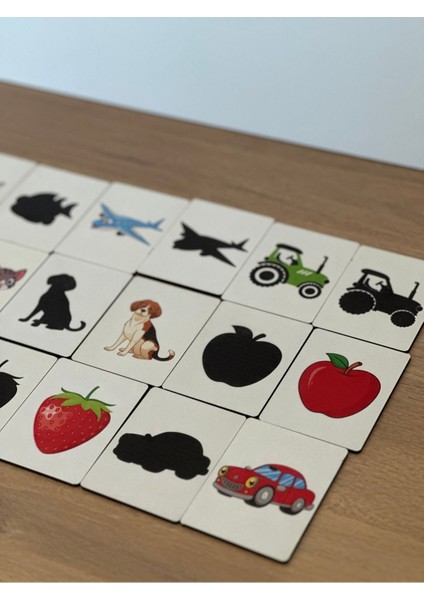 Gölge Eşleme Kartı Ahşap Oyun, Eğitici Oyuncak, Montessori Eğitim Oyuncak Oyuncak modelleri