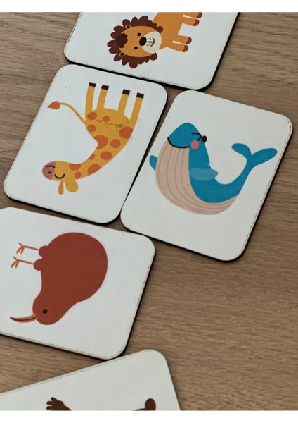 Hayvanlar Eşleme Ahşap Zeka Kartı, Eğitici Oyuncak, Montessori Eğitim Oyuncak, Motor Zeka Oyuncaklar indirimleri