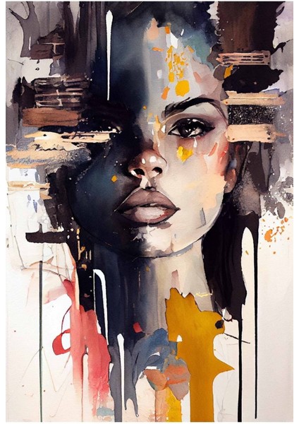 Dekoratif Renkli Soyut Kadın Hd Baskı Kanvas Tablo fiyatları