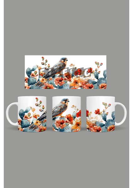 Kuş - Bird Temalı Kupa Hediyelik Sunumluk Çeyizlik Kahve Fincanı