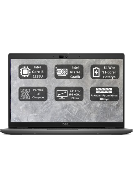 Latitude 3440 Intel Core I5 1235U  32GB 256GB SSD 14" Fhd Freedos Taşınabilir Bilgisayar