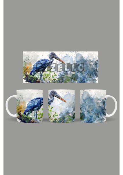 Kuş - Bird Temalı Kupa Hediyelik Sunumluk Çeyizlik Kahve Fincanı