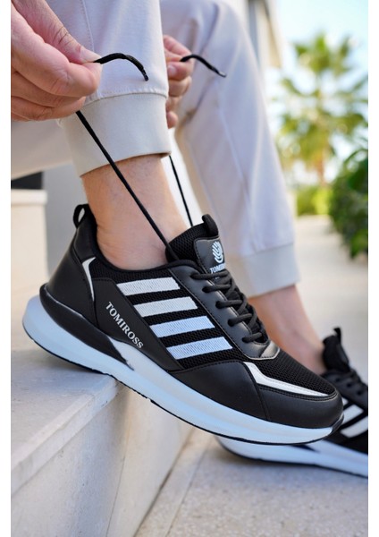 Terrexs Siyah Beyaz Günlük Garantili Yürüyüş Koşu Sneaker Spor Ayakkabı TERREXS-1769