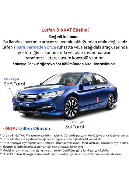 Honda Cıvıc Plaka Lambası 2016-2021 (Düğmeli) 34100-TEA-T11